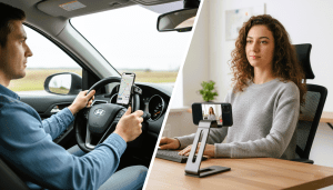 Tripod phone holder for video recording or livestreaming