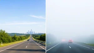 Comparison showing clear visibility