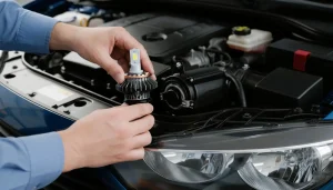 h11 led bulb installation, car headlight replacement steps