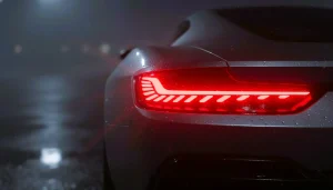 Modern LED Tail Light Close-Up, modern LED tail light, LED tail light