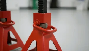 close-up of a jack stand