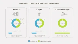 ozone generator oxygen source, ambient air vs oxygen ozone generator