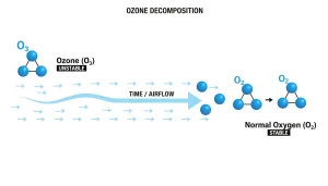 ozone breaks down into oxygen, ozone does not linger