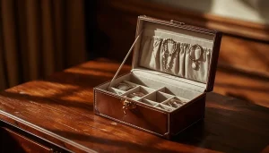 Premium leather travel jewelry case for luxury and business travel