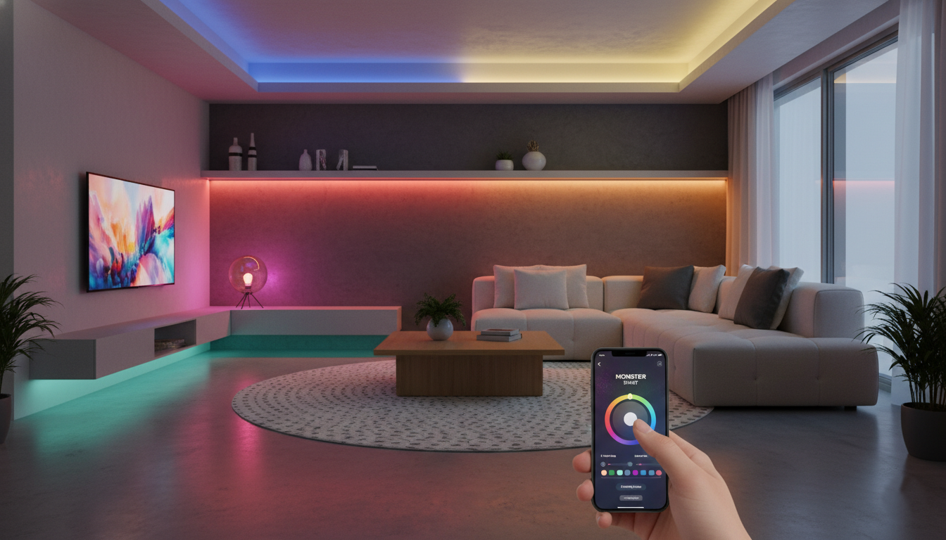 Monster Smart Lighting system for modern homes, energy-efficient LED lights, smart home lighting