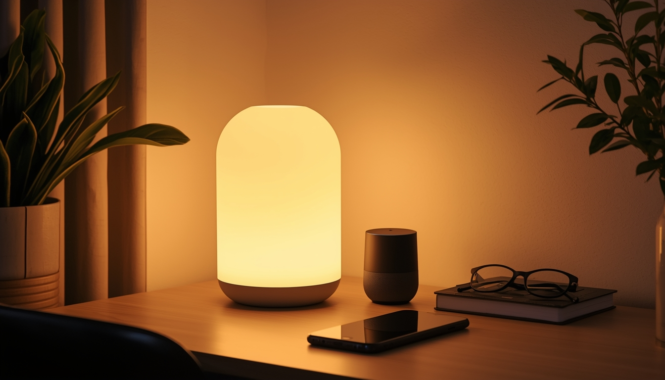 smart lamp, smart lighting, home automation, modern desk lamp