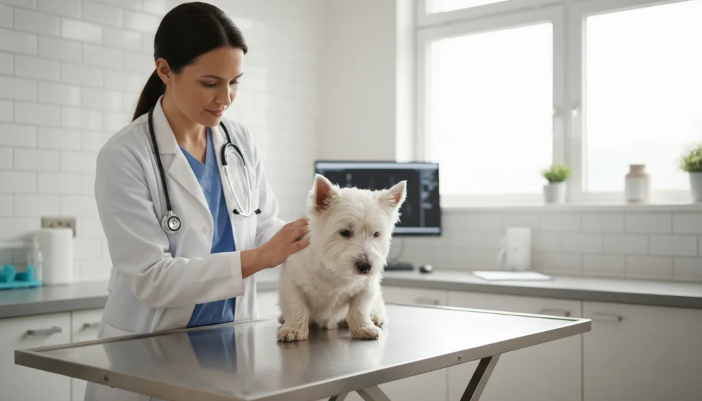 vet visit dog, dog health check, pancreatitis treatment