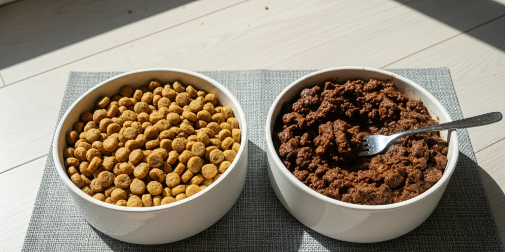 dry dog food vs wet, dog food, dog food comparison, dog feeding options, pet nutrition guide