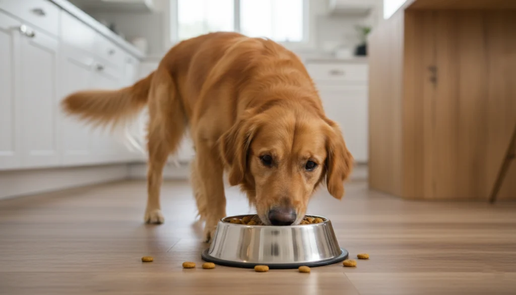 benefits of dry dog food dog eating kibble dog nutrition pet feeding routine